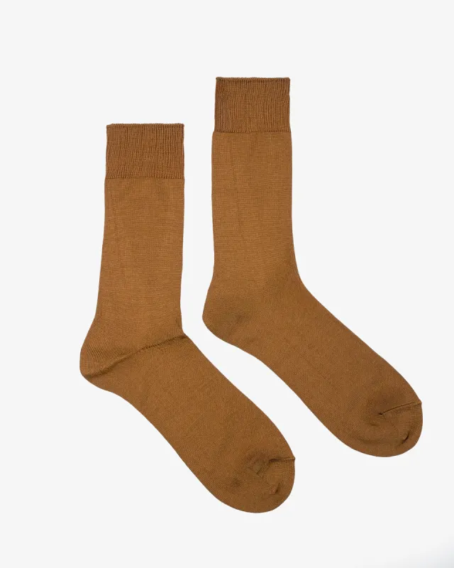 Decka Showatabé Giza Cotton Mercerized Socks - Camel sold by Iron Heart