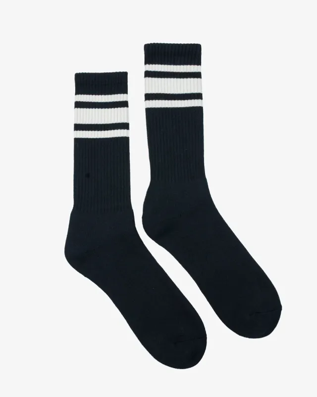 Decka Showatabé '80s Skater Socks - Black x Ecru sold by Iron Heart