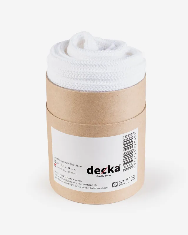 Decka Cased Heavyweight Plain Socks - White sold by Iron Heart