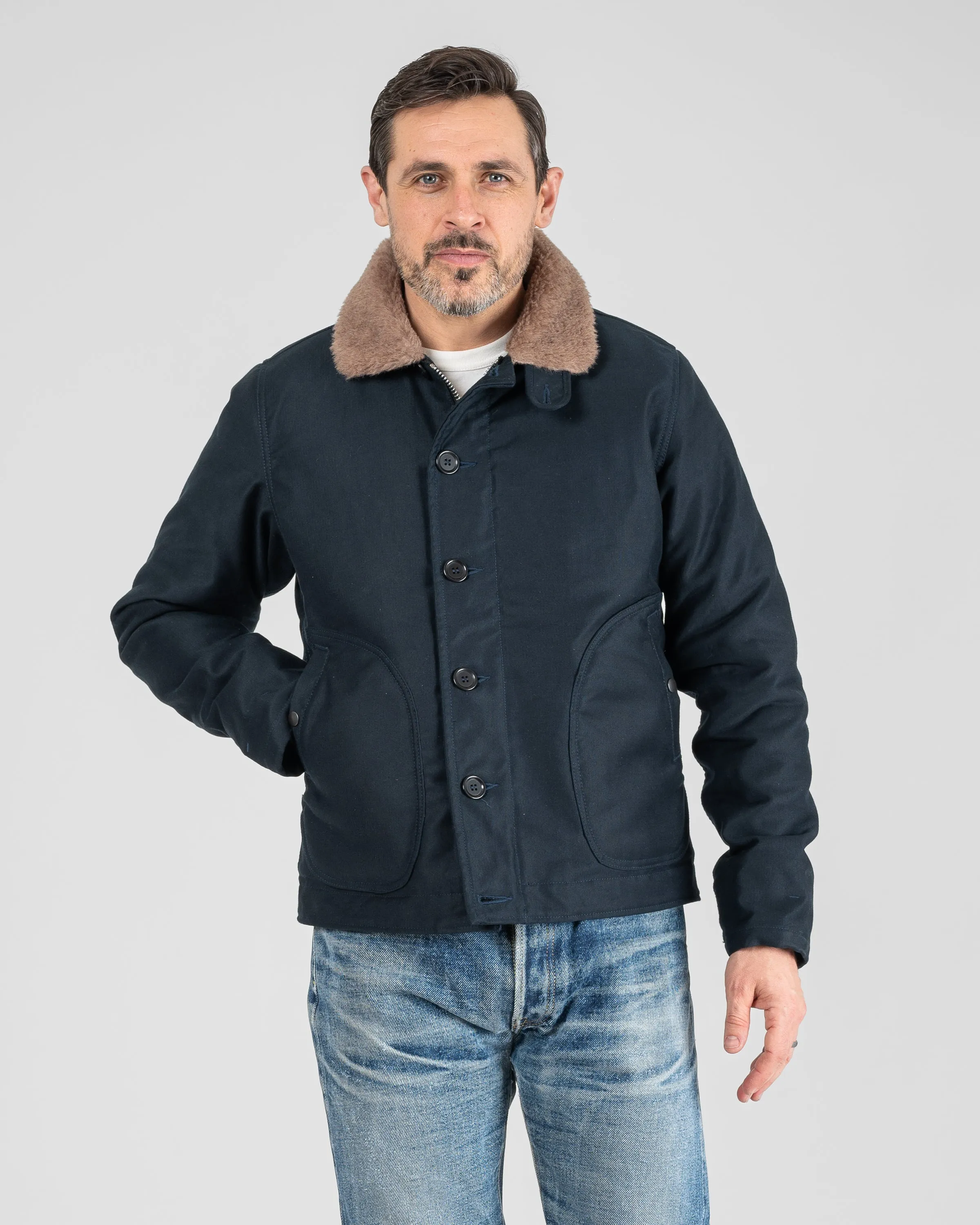 Whipcord N1 Deck Jacket - Navy sold by Iron Heart product image thumbnail 2
