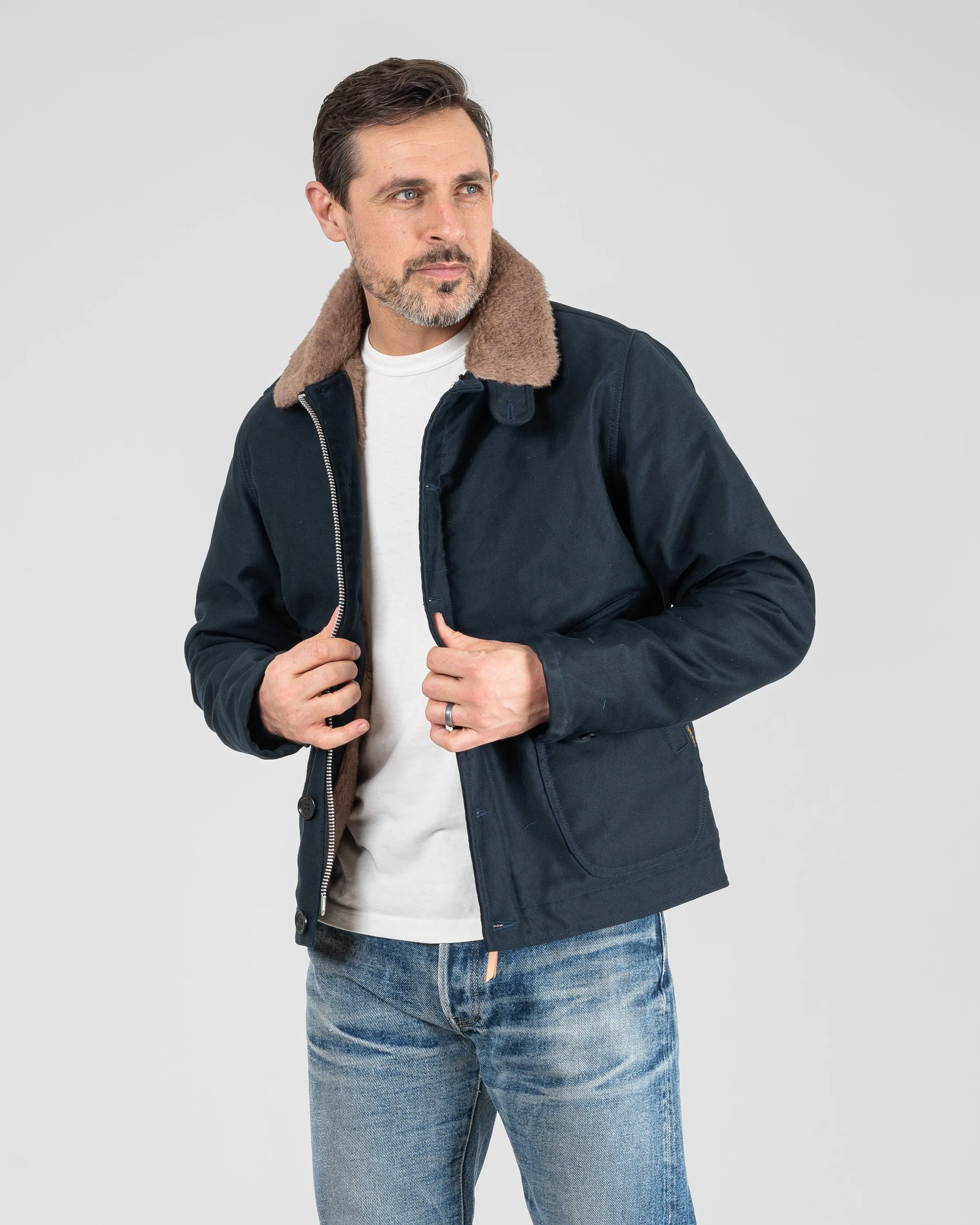 Whipcord N1 Deck Jacket - Navy sold by Iron Heart product image thumbnail 3