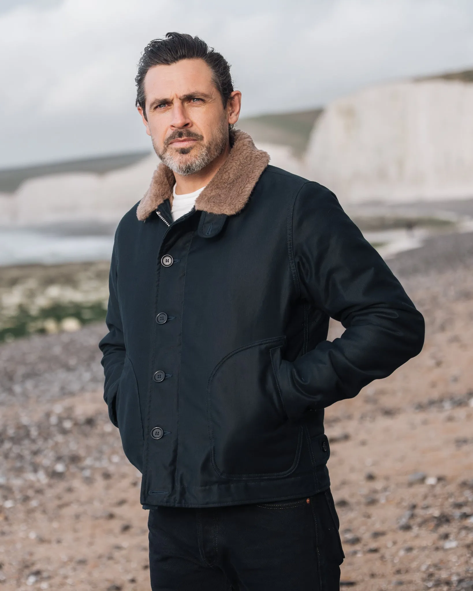 Whipcord N1 Deck Jacket - Navy sold by Iron Heart product image thumbnail 5