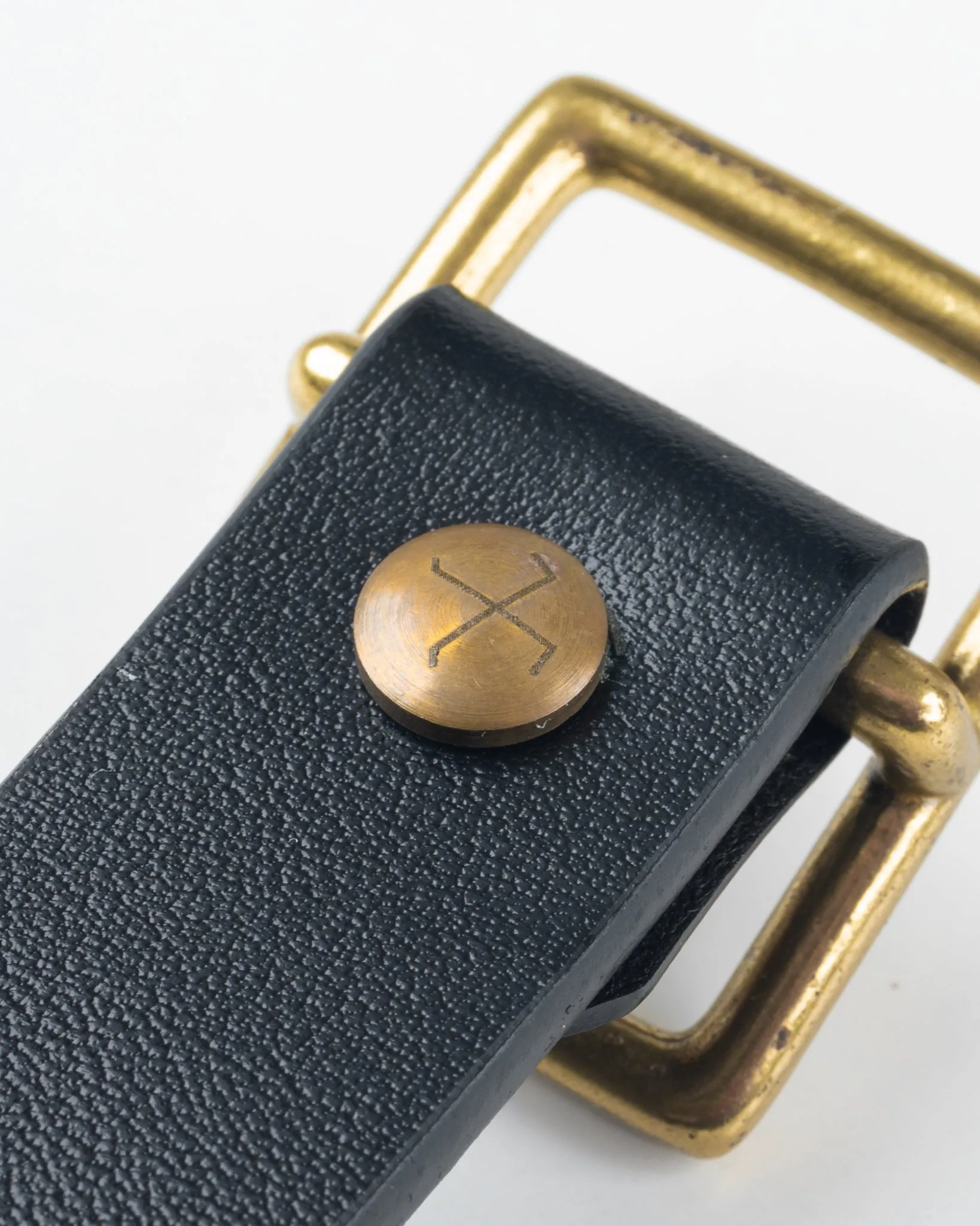 OGL Obbies Square Buckle Leather Belt - Full Dyed Black sold by Iron Heart product image thumbnail 3