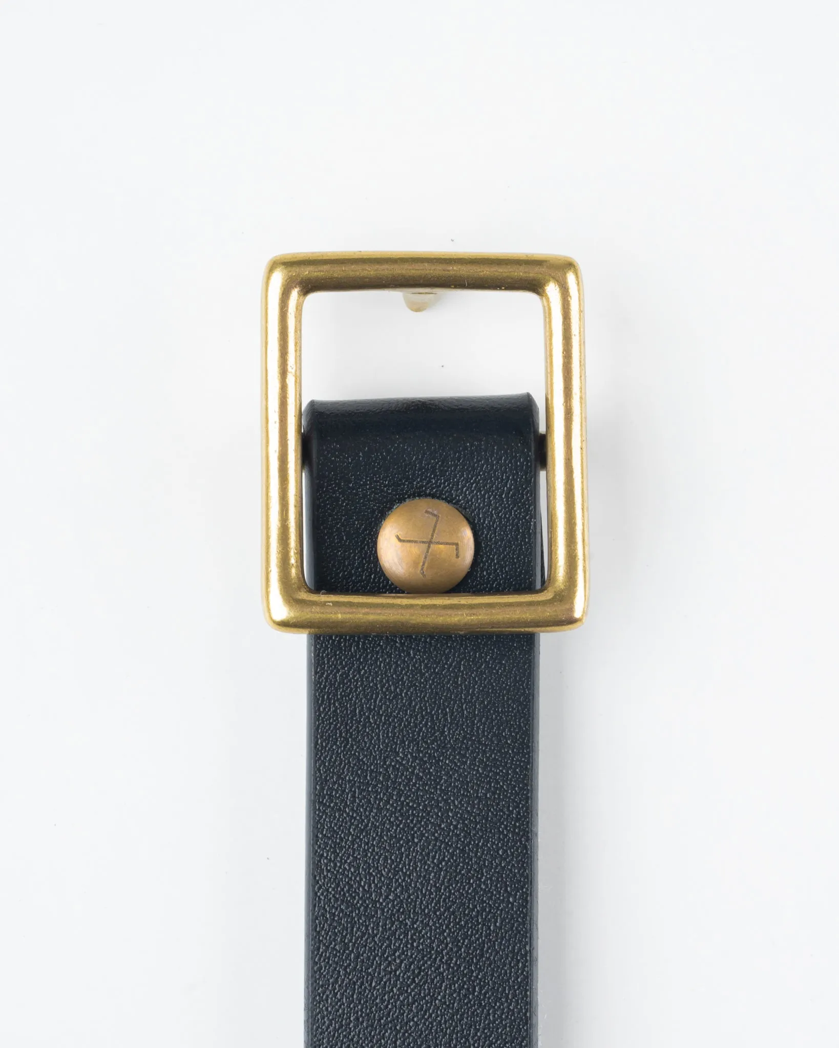 OGL Obbies Square Buckle Leather Belt - Full Dyed Black sold by Iron Heart product image thumbnail 4