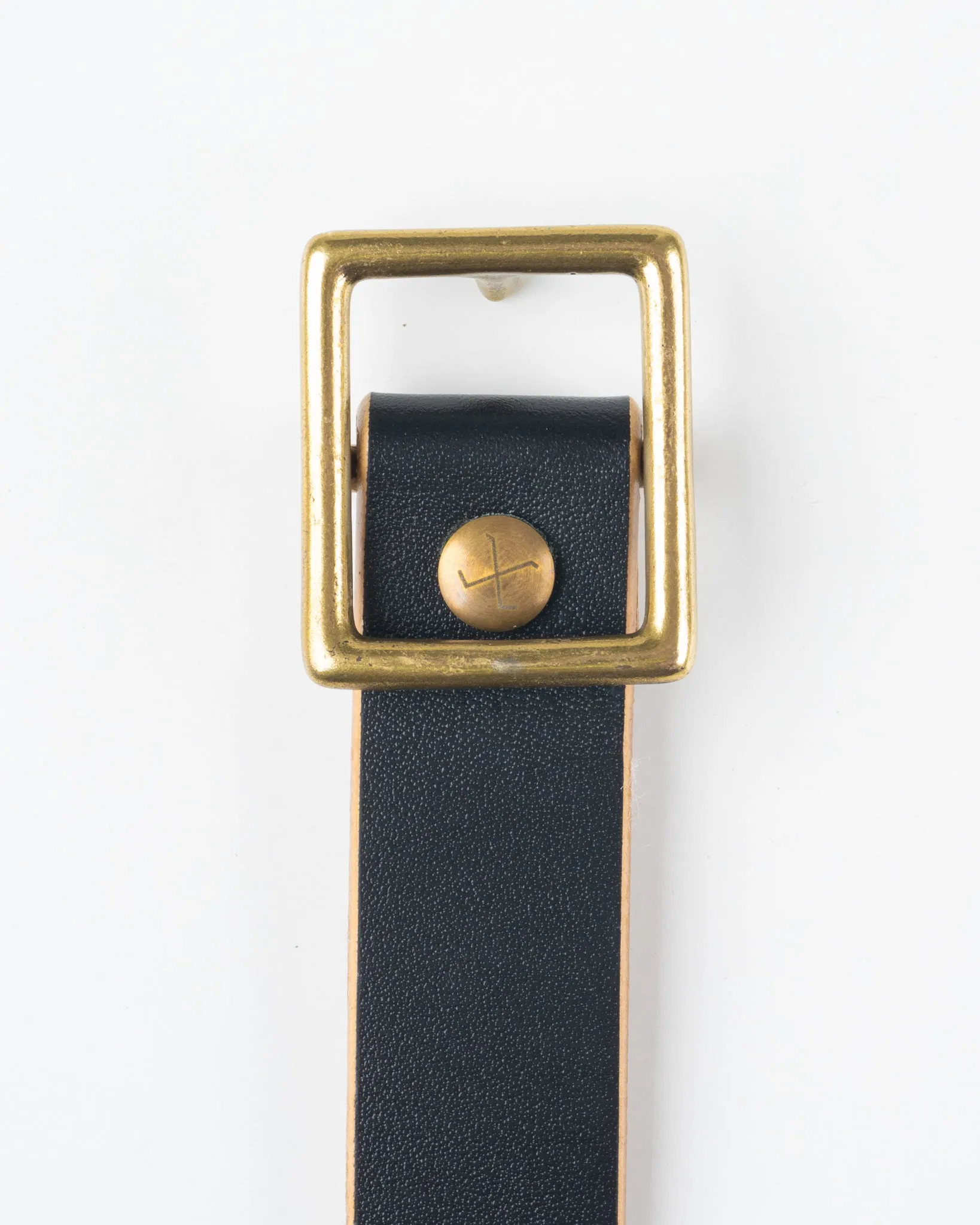 OGL Obbies Square Buckle Leather Belt - Hand Dyed Black sold by Iron Heart product image thumbnail 3