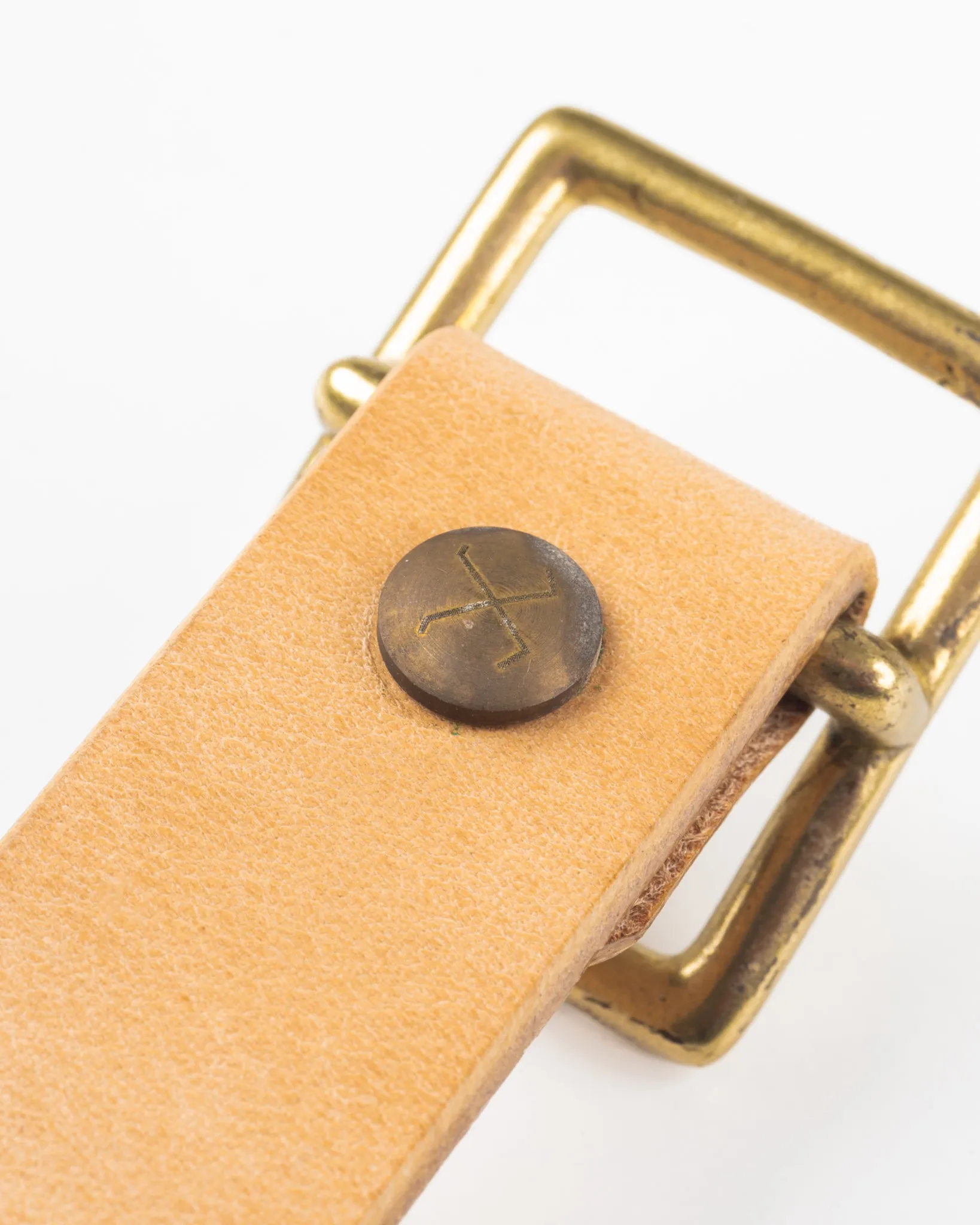 OGL Obbies Square Buckle Leather Belt - Natural sold by Iron Heart product image thumbnail 5