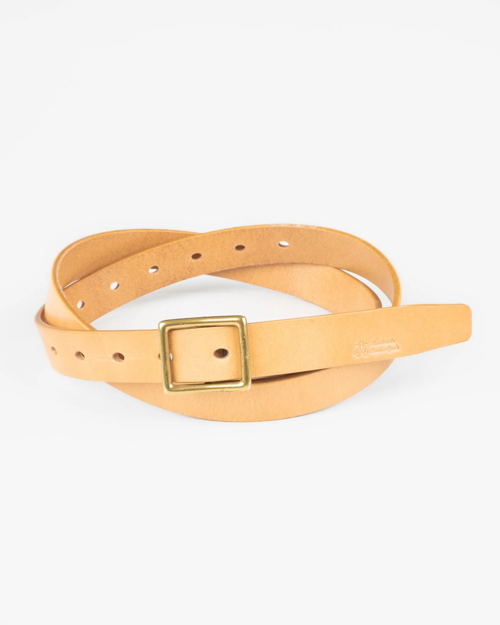 OGL Obbies Square Buckle Leather Belt - Natural sold by Iron Heart
