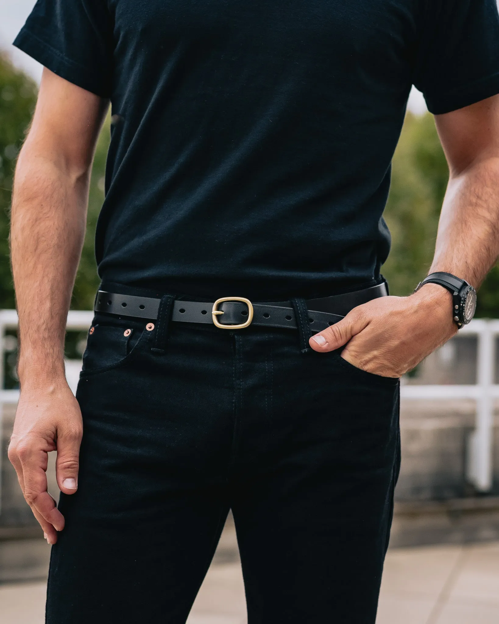 OGL Obbies Dress Leather Belt - Full-Dyed Black sold by Iron Heart product image thumbnail 2