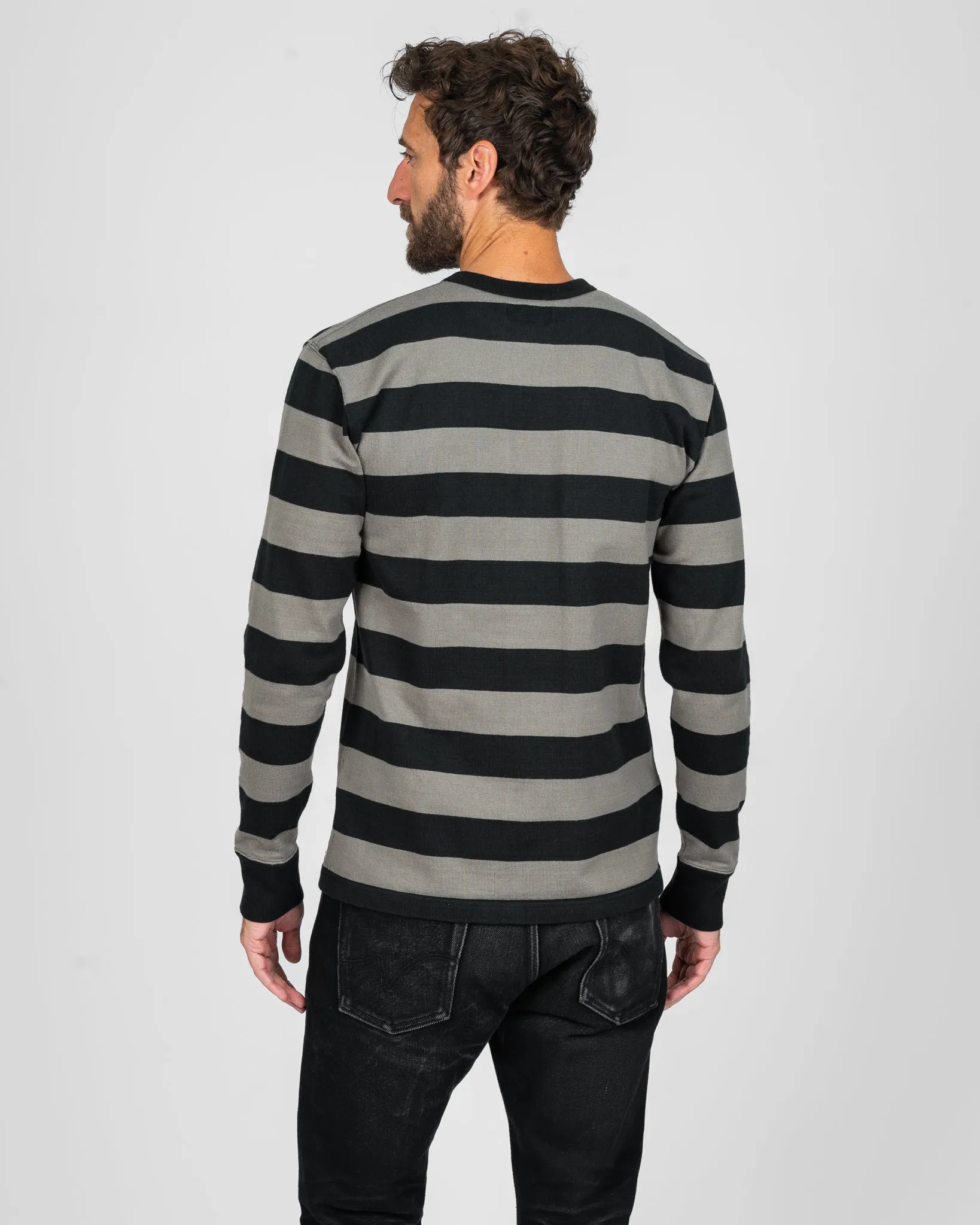 11oz Cotton Knit Long-Sleeved Sweater - Grey/Black sold by Iron Heart product image thumbnail 3