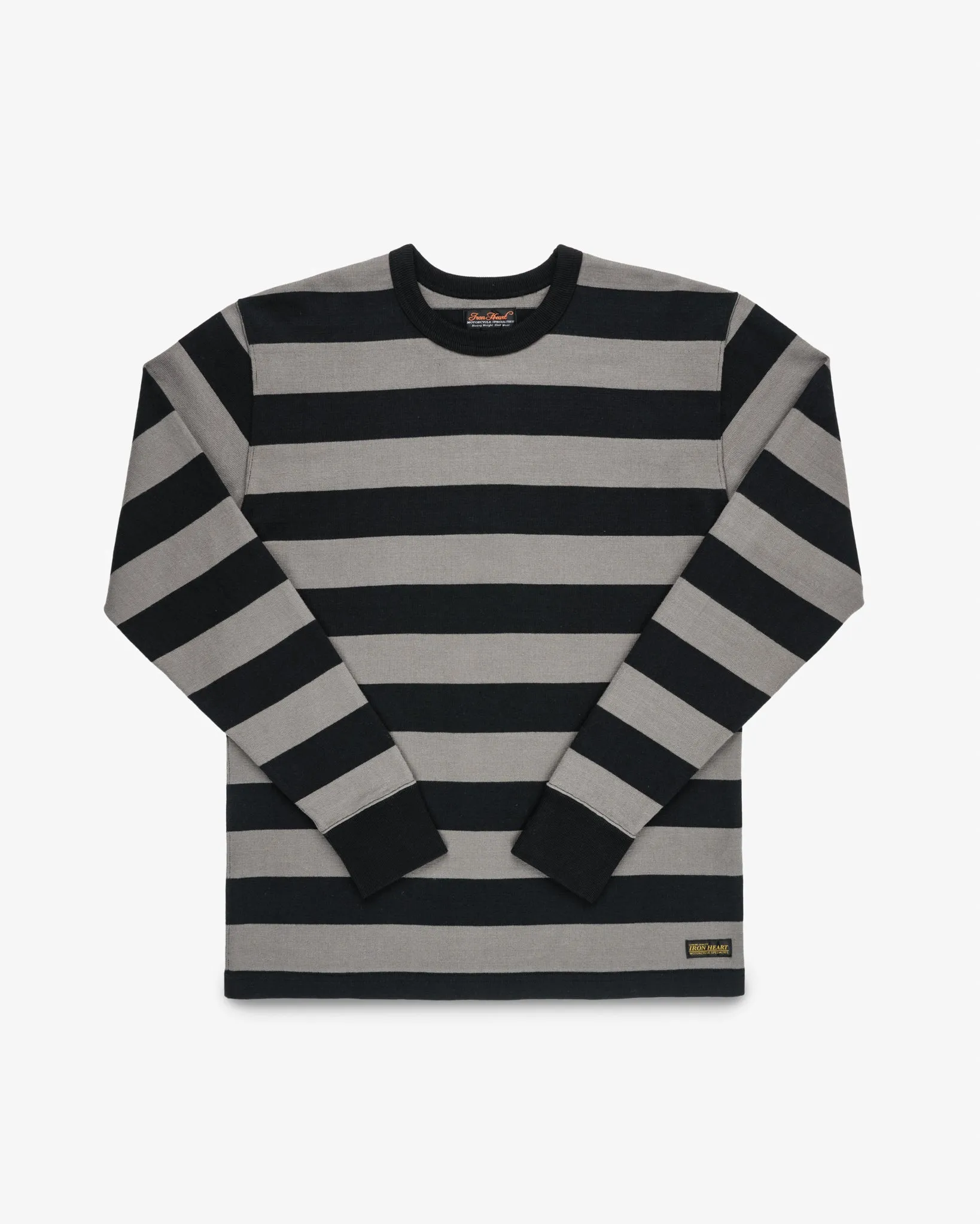 11oz Cotton Knit Long-Sleeved Sweater - Grey/Black sold by Iron Heart
