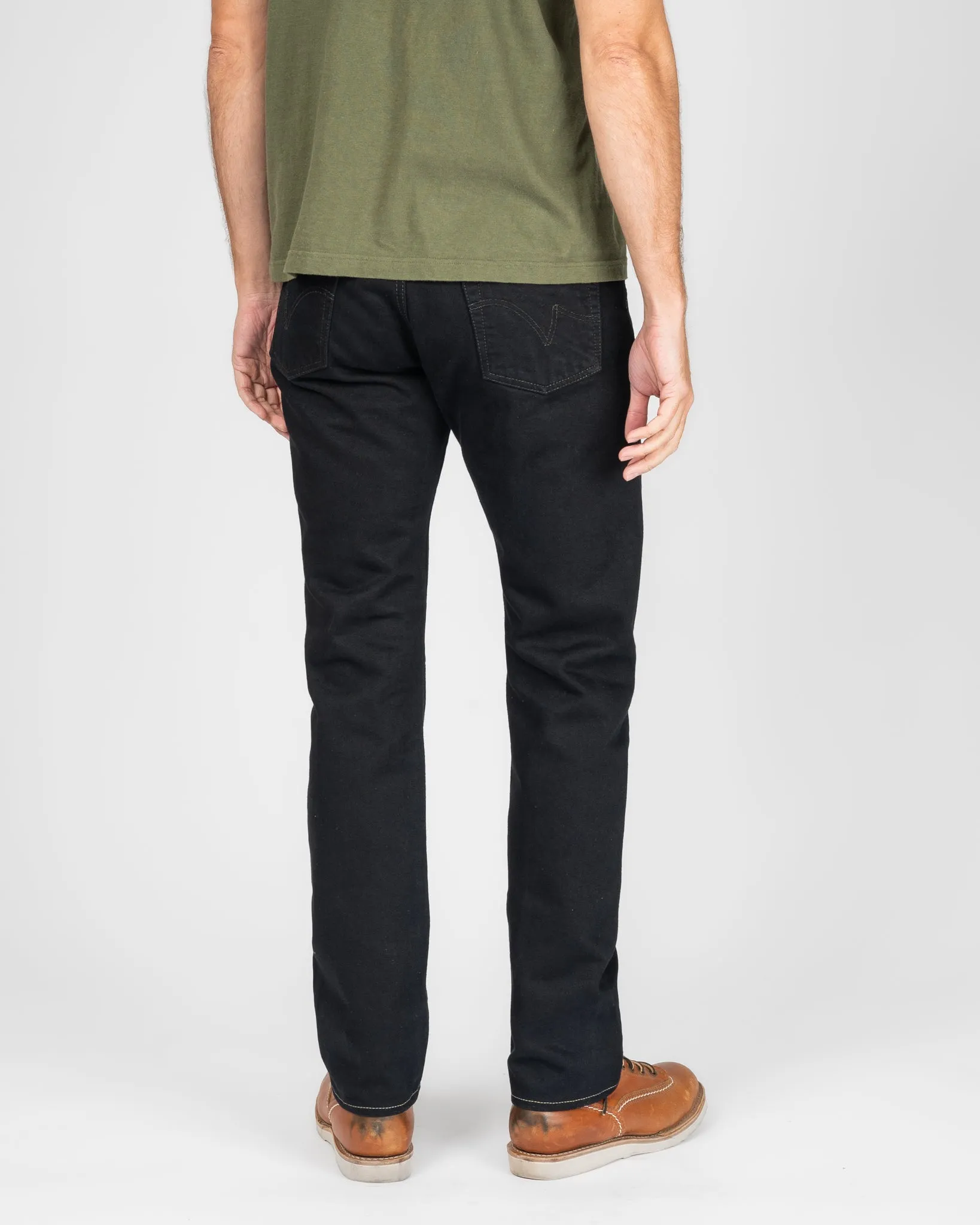 14oz Selvedge Denim Relaxed Tapered Cut Jeans - Indigo Overdyed Black sold by Iron Heart product image thumbnail 3
