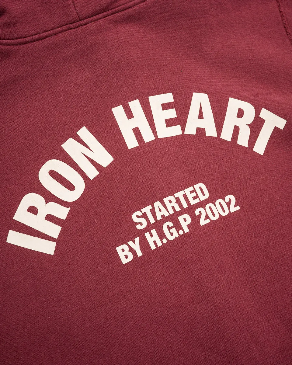 Printed 14oz Ultra Heavyweight Loopwheel Cotton Zippered Hoodie - Burgundy sold by Iron Heart product image thumbnail 5