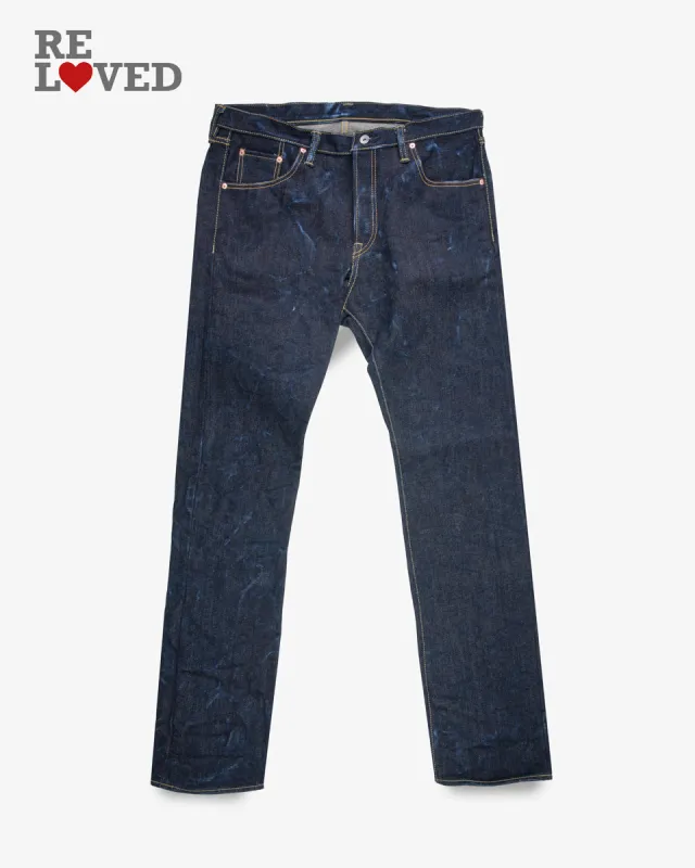 25oz Selvedge Denim Super Slim Cut Jeans - Indigo (IH-555-XHS) Tag 40, Hemmed to 35.5" sold by Iron Heart