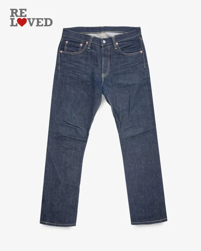 14oz Selvedge Denim Slim Straight Cut Jeans - Indigo (IH-666s-142) Tag 33, Hemmed to 31.5" sold by Iron Heart
