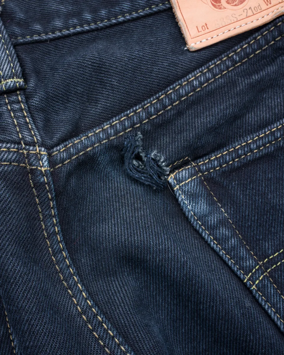 21oz Selvedge Denim Relaxed Tapered Cut Jeans - Indigo Overdyed Black (IH-888s-21od) Tag 36, Hemmed to 32.5" sold by Iron Heart product image thumbnail 3