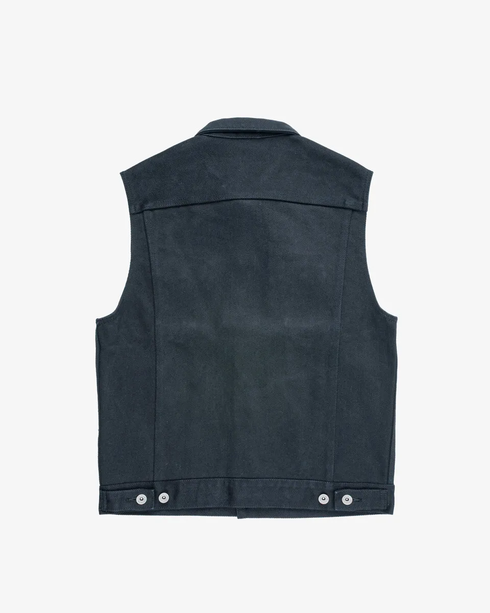 21oz Selvedge Denim Modified Type III Vest - Indigo Overdyed Black (IH-526SVod) Size Medium sold by Iron Heart product image thumbnail 2