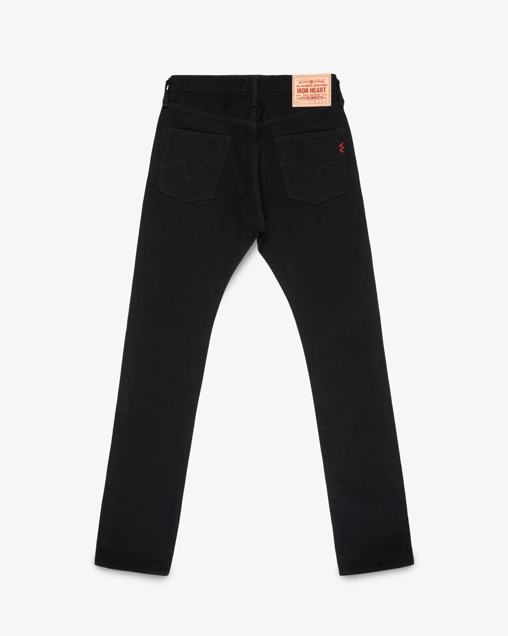 14oz Selvedge Denim Slim Cut Jeans - Black/Black sold by Iron Heart product image thumbnail 4