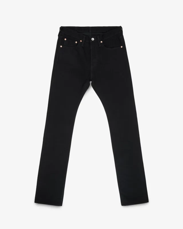 14oz Selvedge Denim Slim Cut Jeans - Black/Black sold by Iron Heart