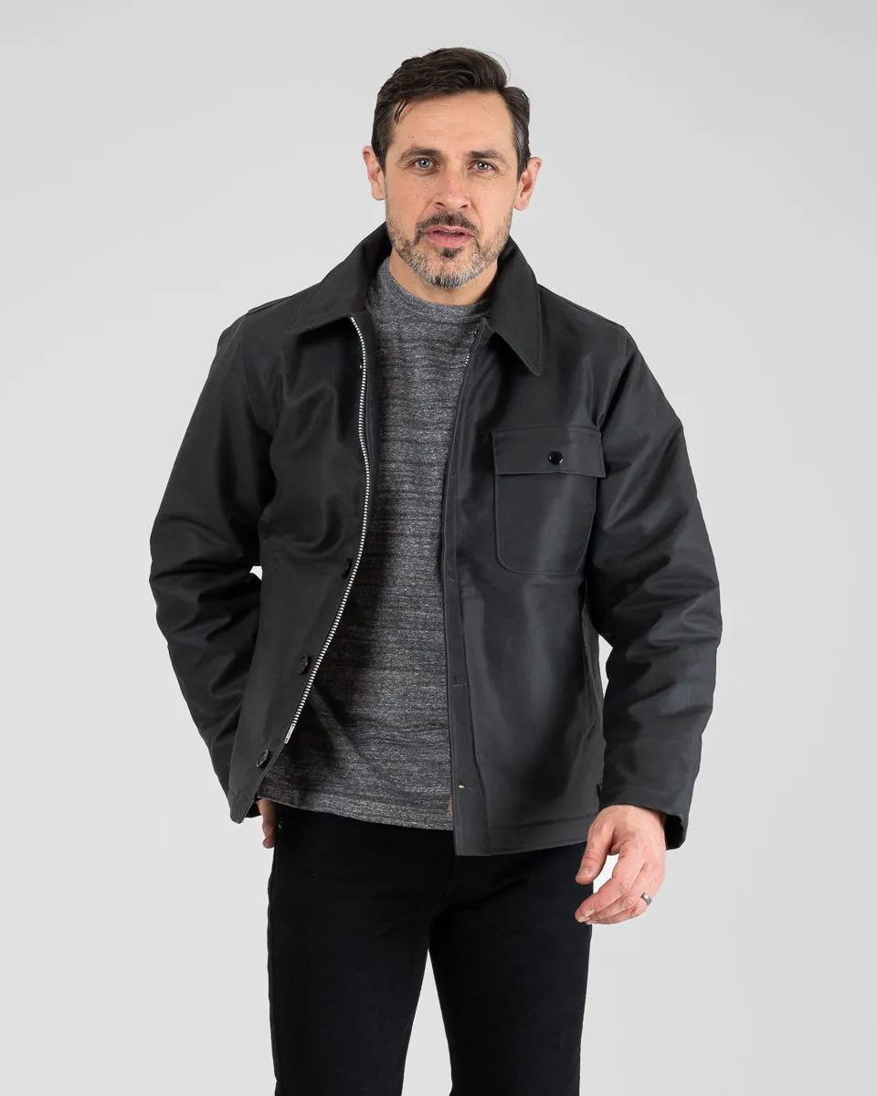 Oiled Whipcord A2 Deck Jacket - Black sold by Iron Heart product image thumbnail 3