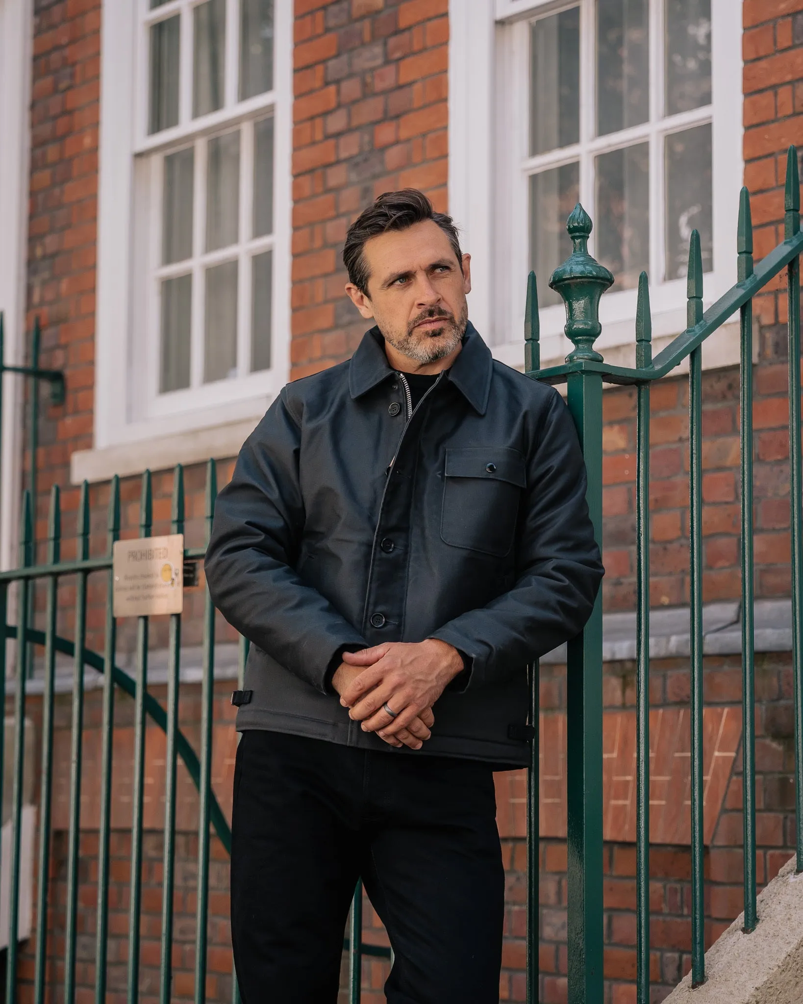 Oiled Whipcord A2 Deck Jacket - Black sold by Iron Heart product image thumbnail 5