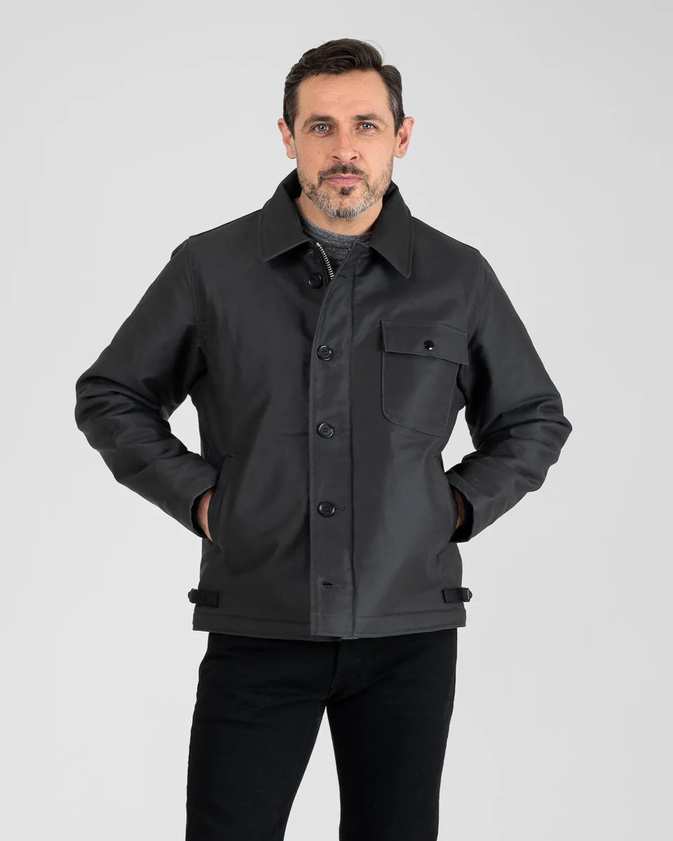 Oiled Whipcord A2 Deck Jacket - Black sold by Iron Heart product image thumbnail 2