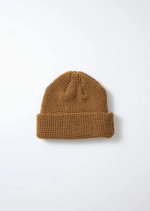 ROTOTO - Cotton Waffle Knit Watch Cap - Tan sold by Iron Heart