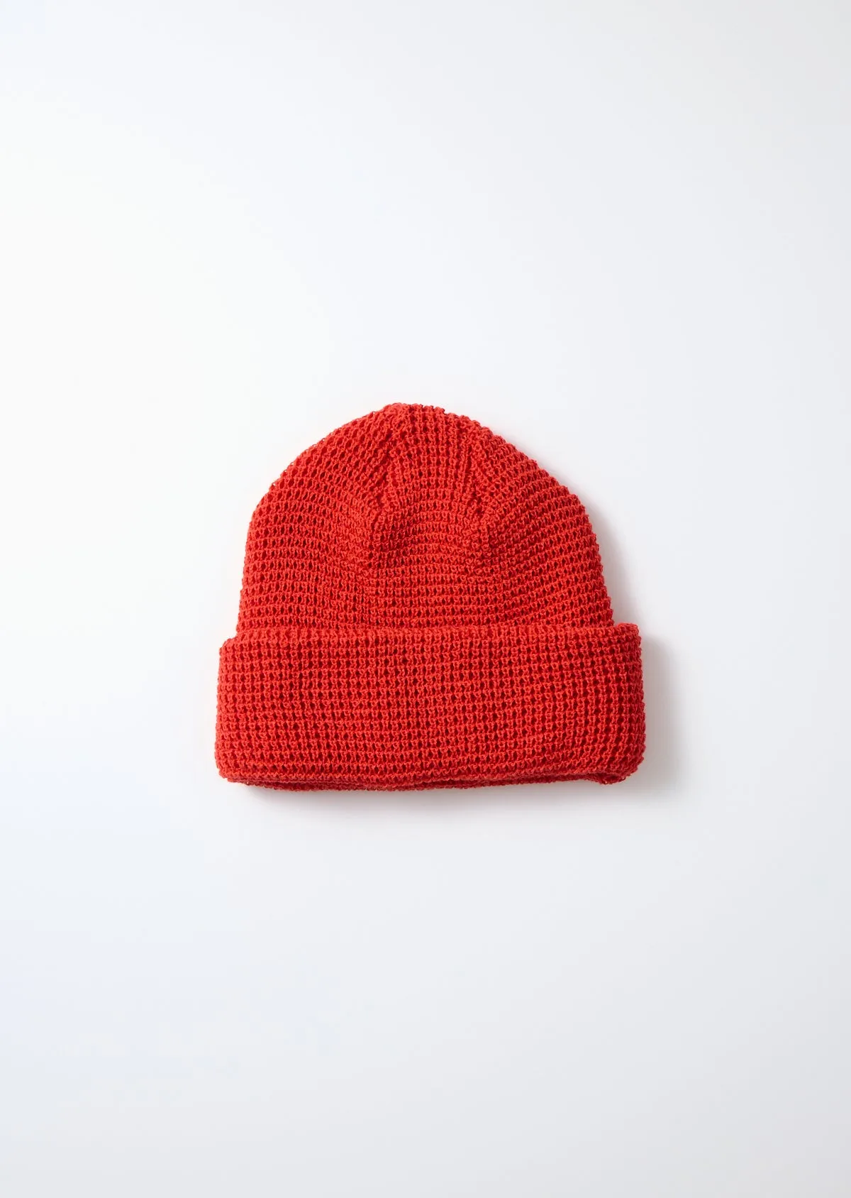 ROTOTO - Cotton Waffle Knit Watch Cap - Red sold by Iron Heart