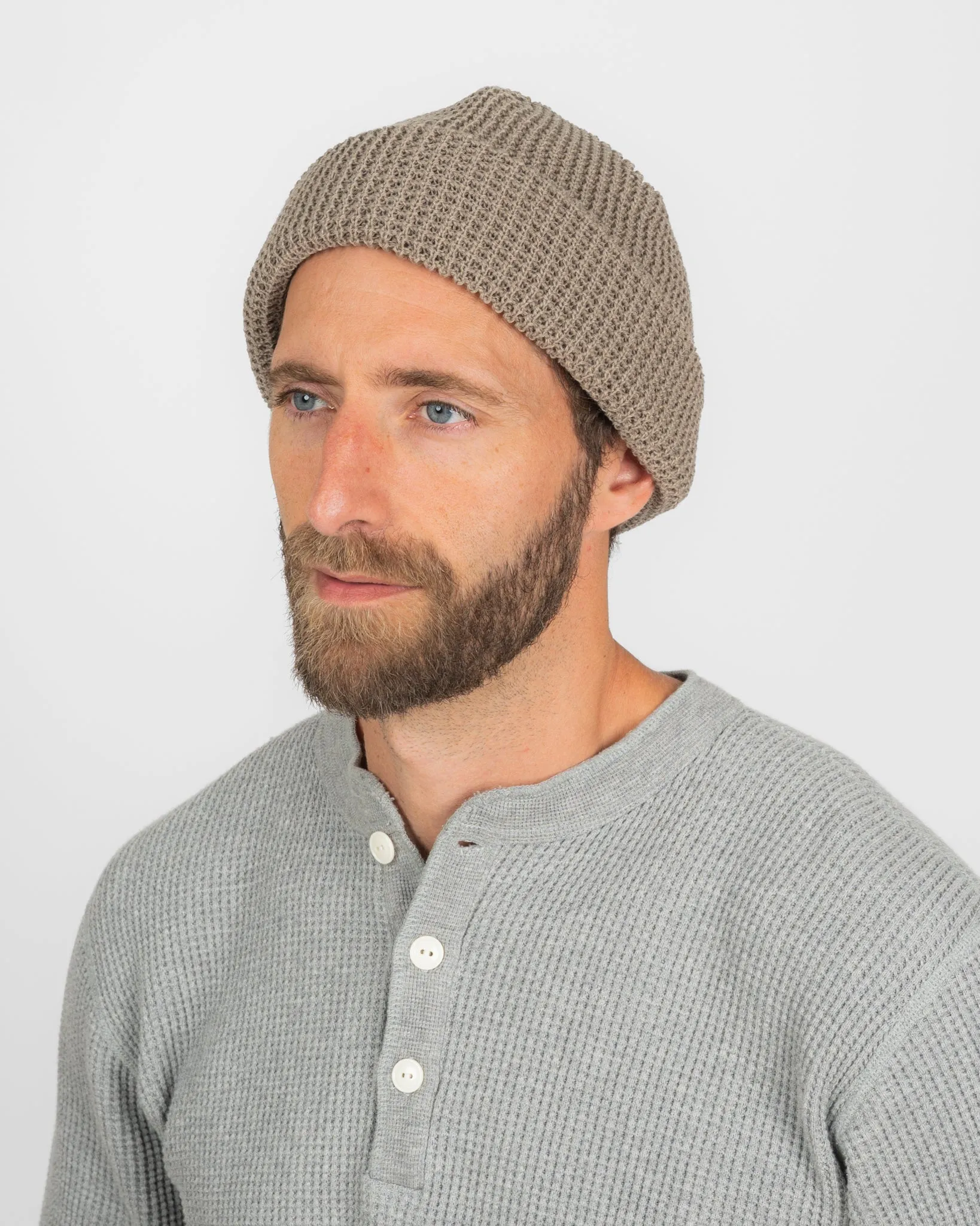 ROTOTO - Cotton Waffle Knit Watch Cap - Grey sold by Iron Heart product image thumbnail 2