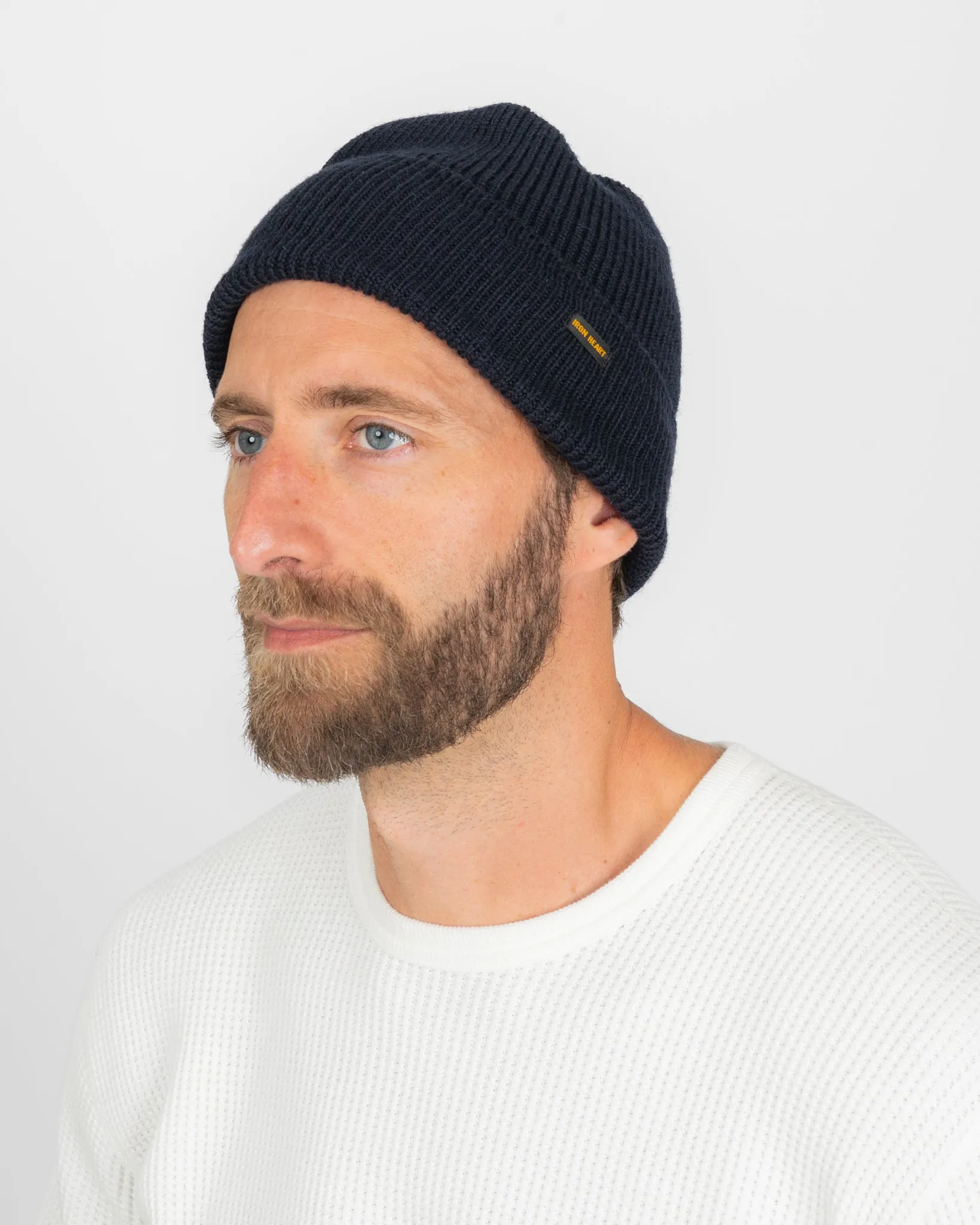 100% Wool Ribbed Beanie - Navy sold by Iron Heart product image thumbnail 2
