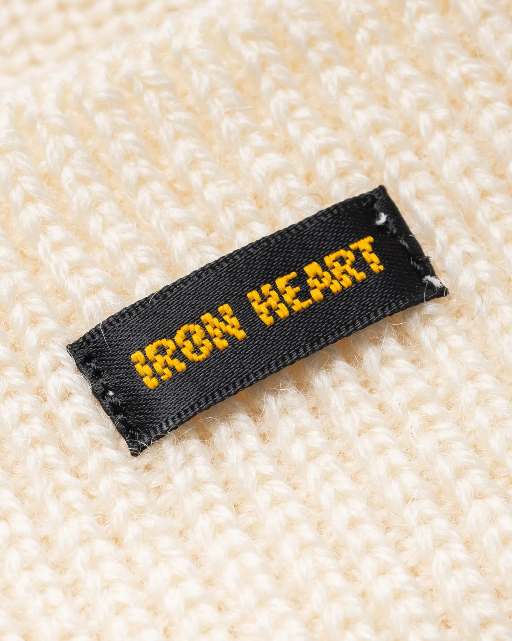 100% Wool Ribbed Beanie - White sold by Iron Heart product image thumbnail 3