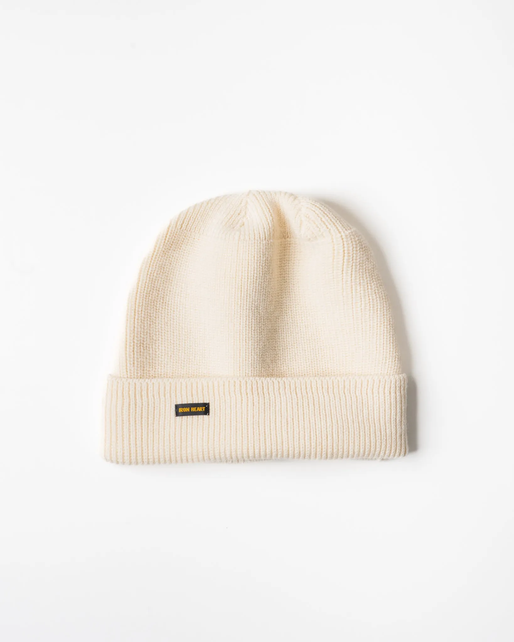 100% Wool Ribbed Beanie - White sold by Iron Heart