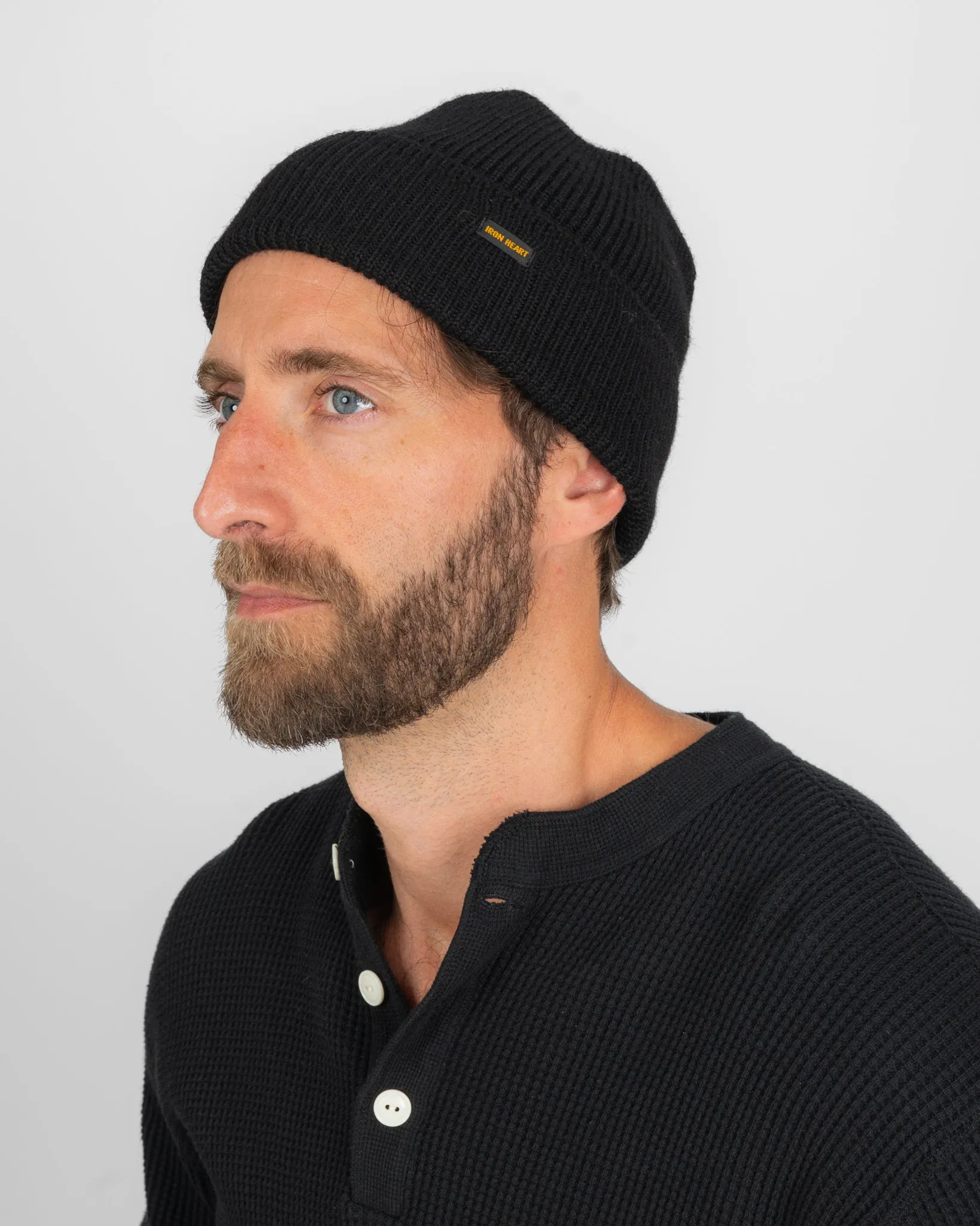 100% Wool Ribbed Beanie - Black sold by Iron Heart product image thumbnail 2