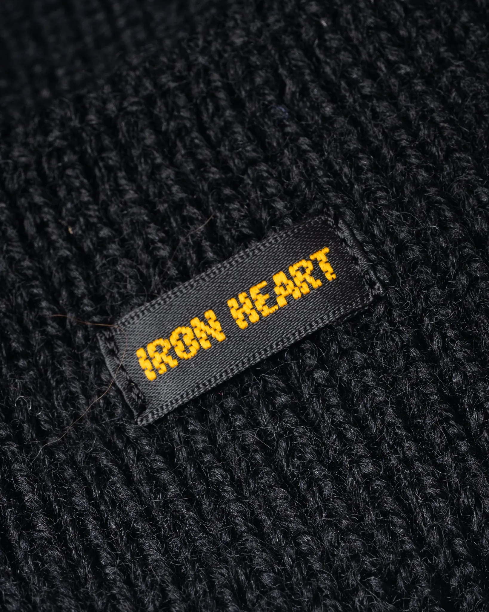 100% Wool Ribbed Beanie - Black sold by Iron Heart product image thumbnail 3