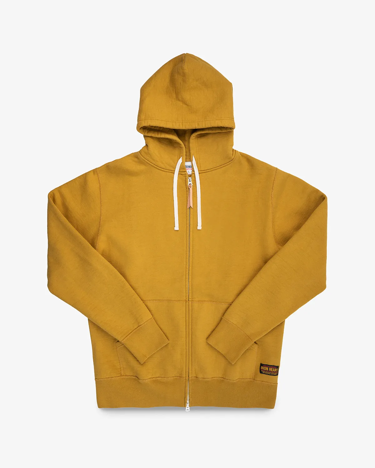 14oz Ultra Heavyweight Loopwheel Cotton Zippered Hoodie - Mustard sold by Iron Heart