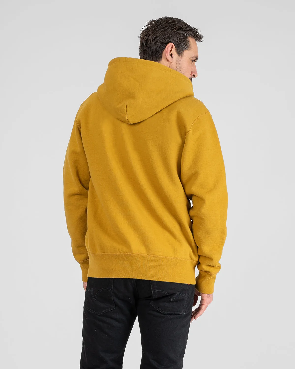 14oz Ultra Heavyweight Loopwheel Cotton Zippered Hoodie - Mustard sold by Iron Heart product image thumbnail 3