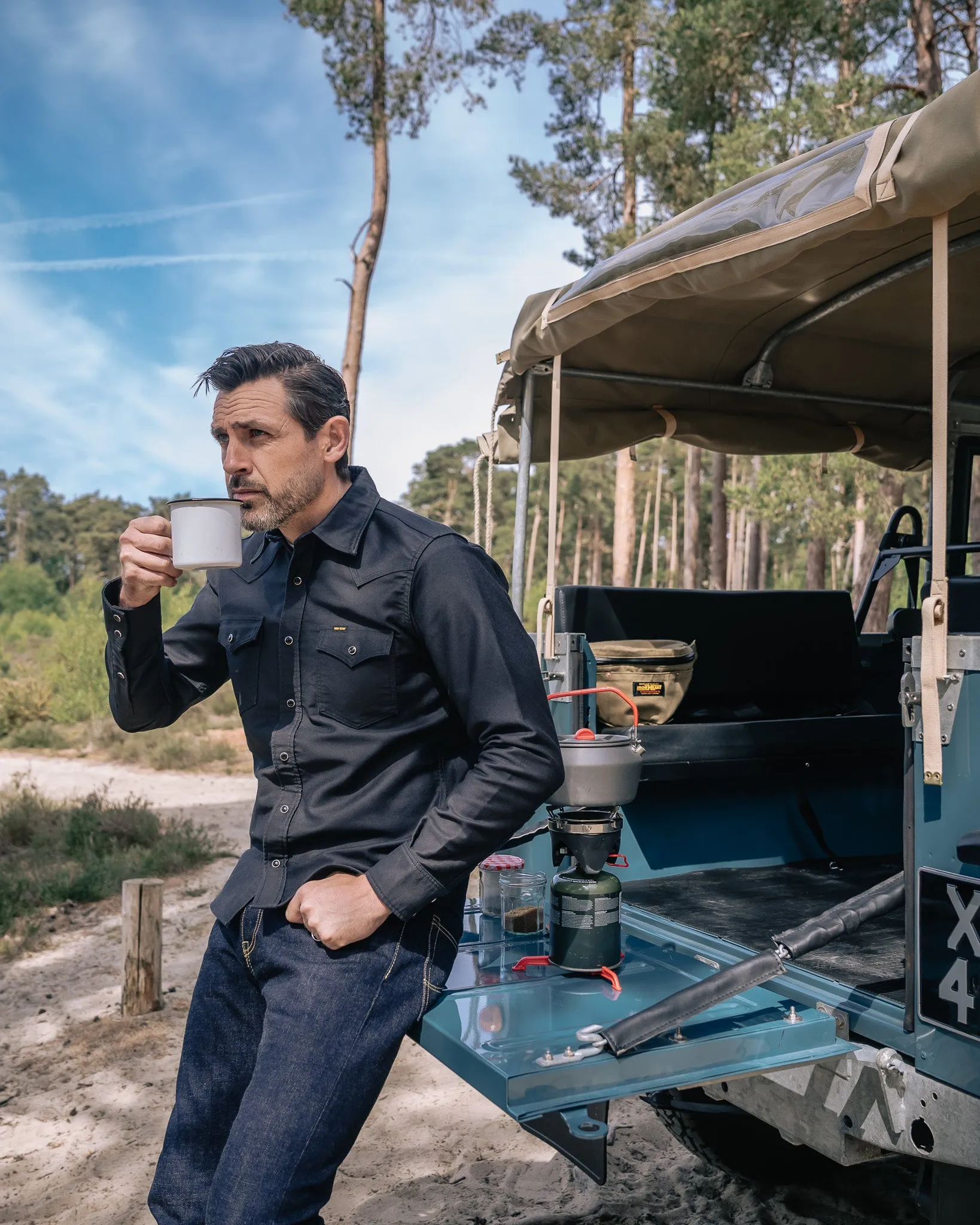 12oz Military Moleskin Western Shirt - Black sold by Iron Heart product image thumbnail 3