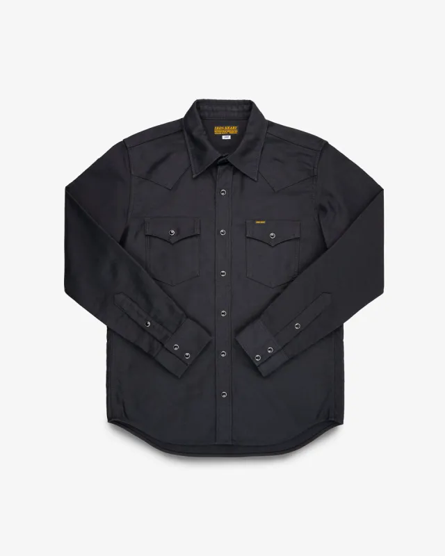 12oz Military Moleskin Western Shirt - Black sold by Iron Heart