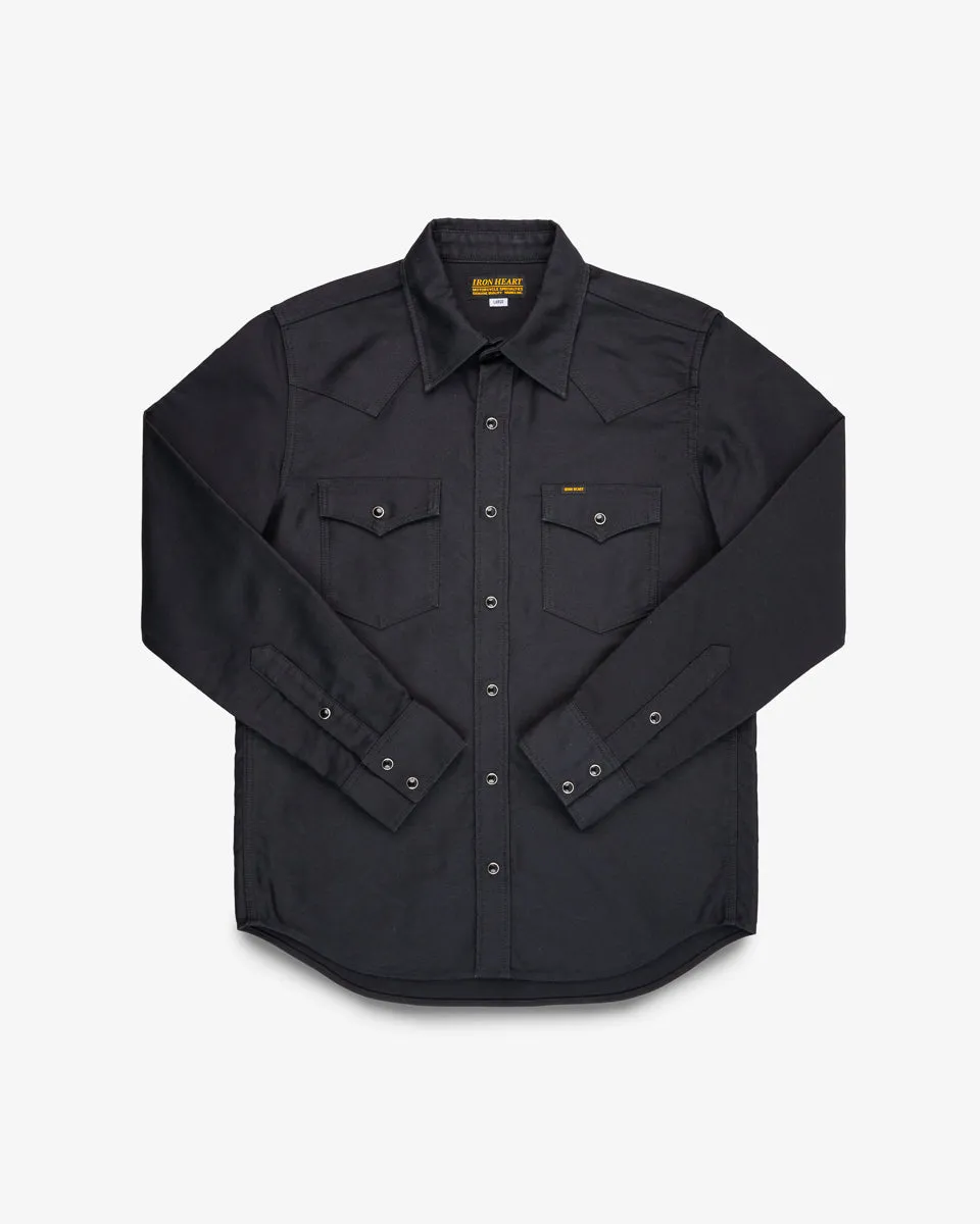 12oz Military Moleskin Western Shirt - Black sold by Iron Heart