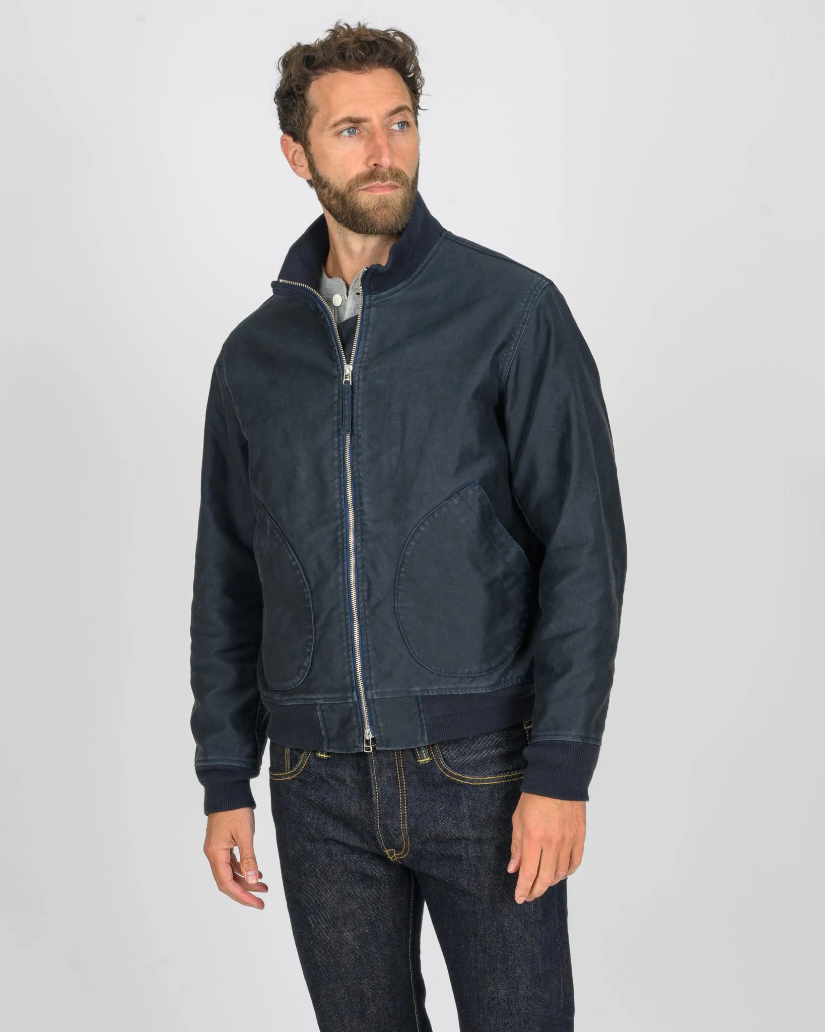 12oz Whipcord Tanker Jacket - Navy sold by Iron Heart product image thumbnail 2