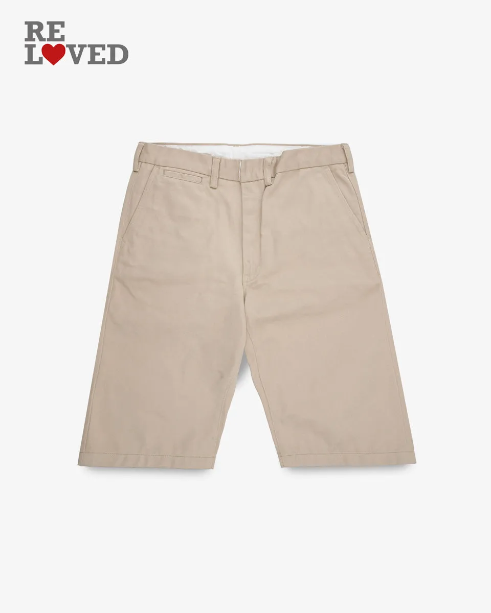 12oz Heavy Cotton Relaxed Fit Chinos - Khaki (IH-731-KHA) Tag 33, Hemmed to 13.0'' sold by Iron Heart