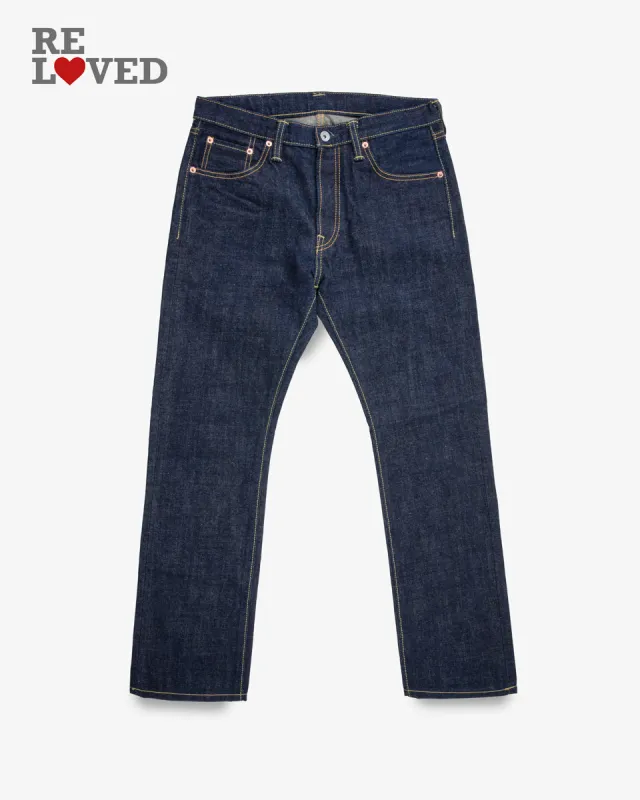 17oz Selvedge Denim Slim Cut Jeans - Natural Indigo (IH-555N) Tag 33, Hemmed to 29.0" sold by Iron Heart