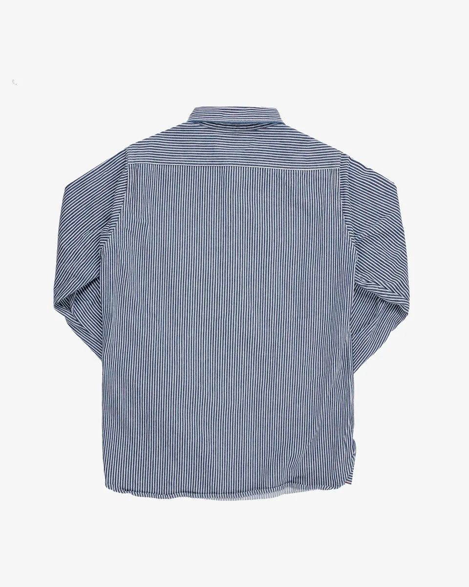 12oz Hickory Stripe Work Shirt - Indigo (IHSH-274-IND) Size Medium sold by Iron Heart product image thumbnail 2