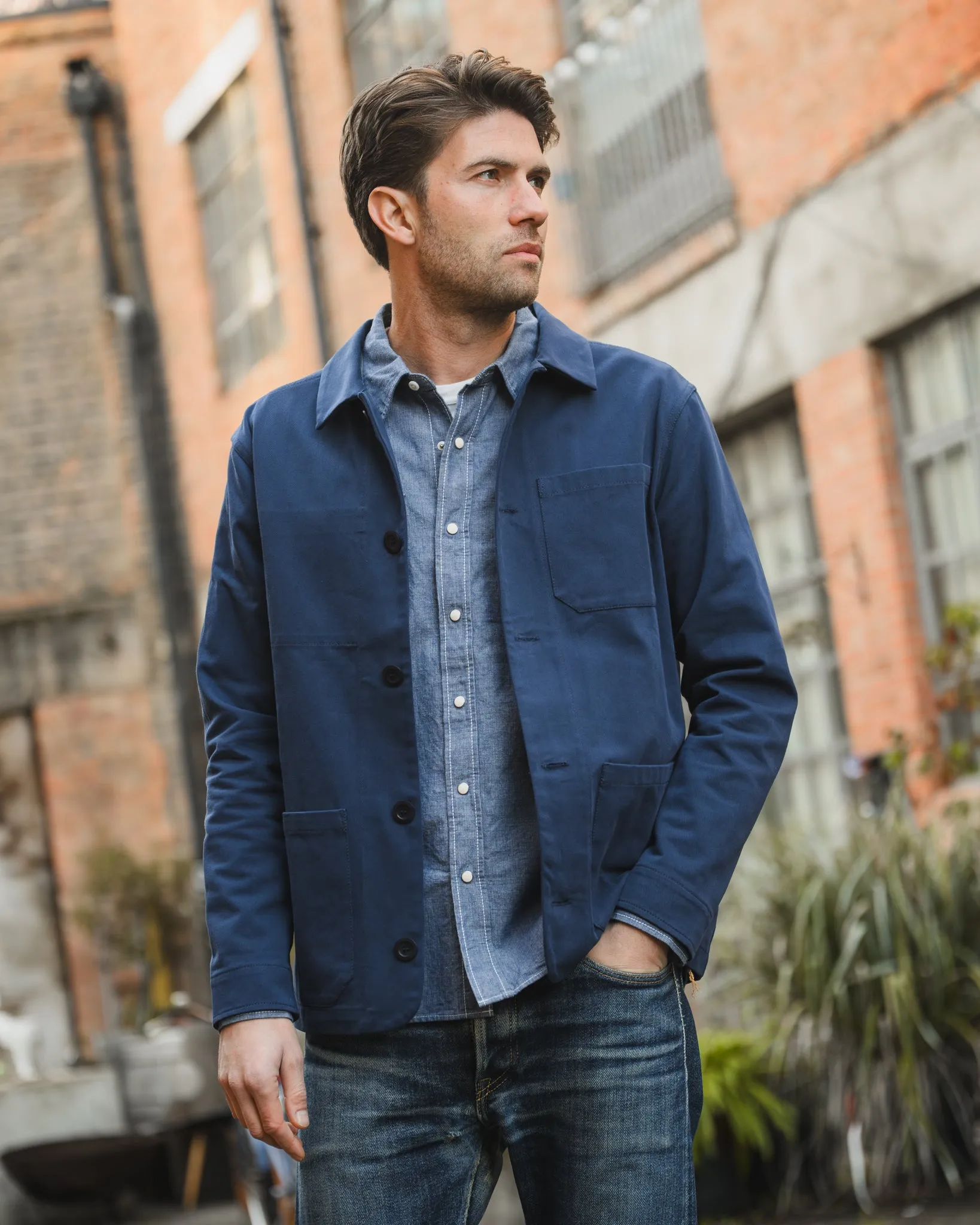 STF 8oz Brushed Twill Chore Jacket - Navy sold by Iron Heart product image thumbnail 3