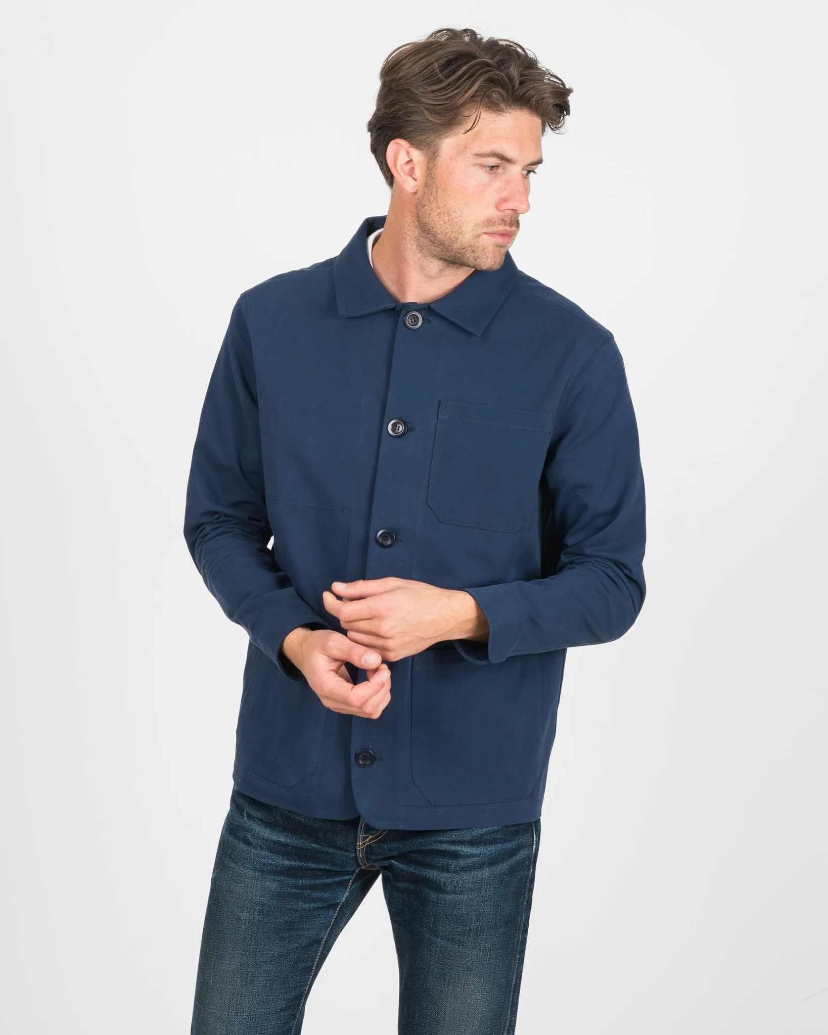 STF 8oz Brushed Twill Chore Jacket - Navy sold by Iron Heart product image thumbnail 4
