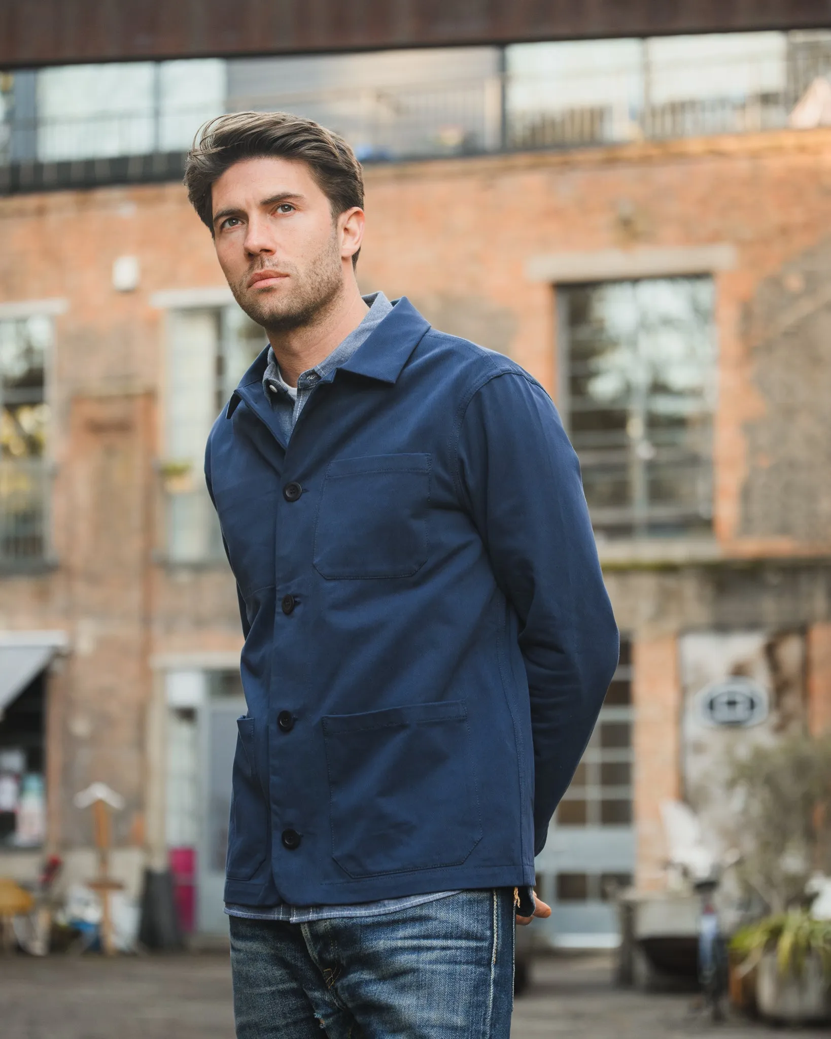 STF 8oz Brushed Twill Chore Jacket - Navy sold by Iron Heart product image thumbnail 2