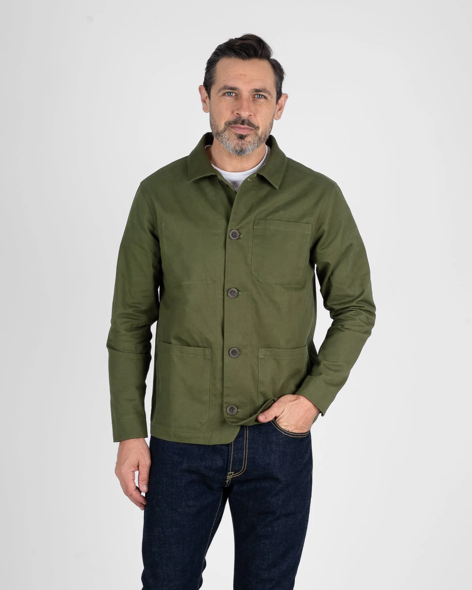 STF 8oz Brushed Twill Chore Jacket - Olive sold by Iron Heart product image thumbnail 2