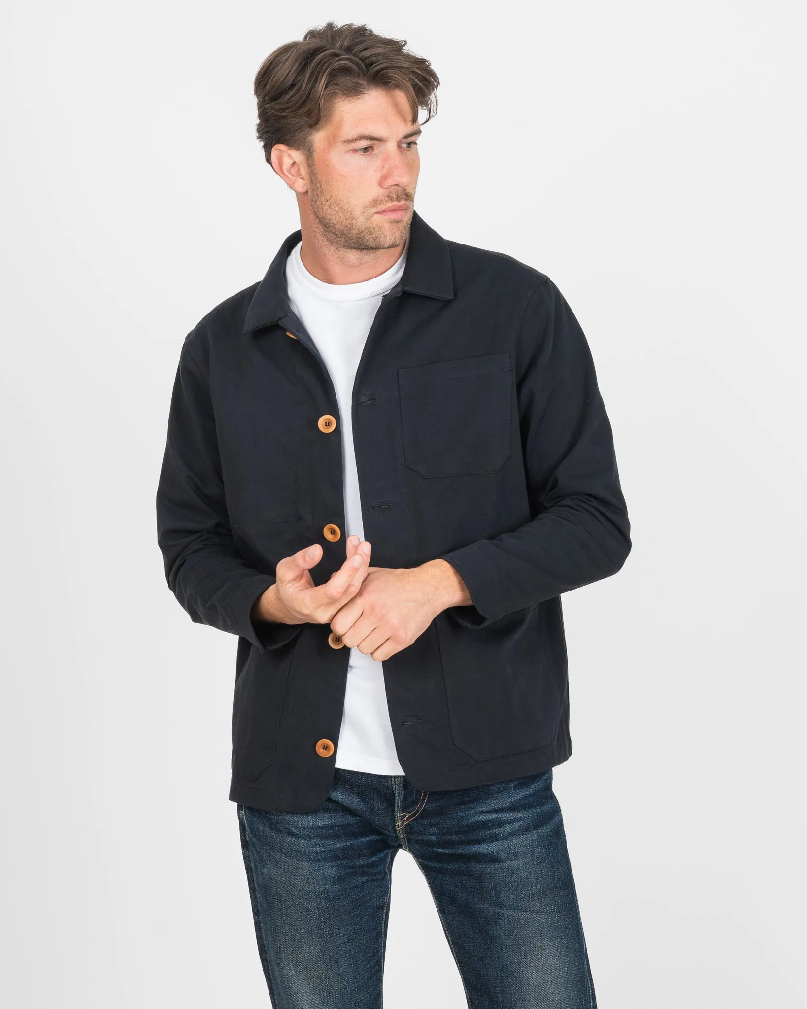 STF 8oz Brushed Twill Chore Jacket - Black sold by Iron Heart product image thumbnail 4