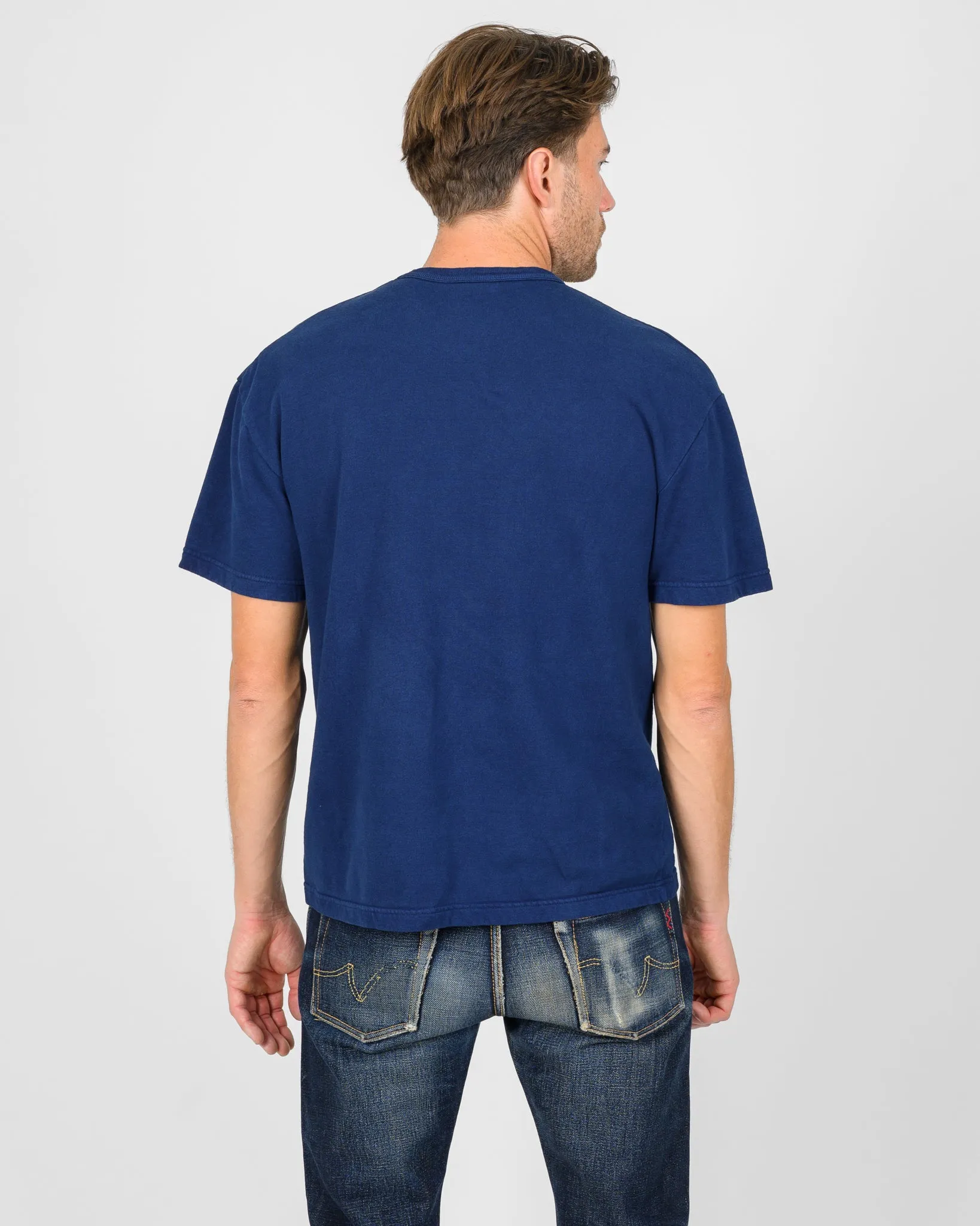 UTILITEES - 10oz Heavyweight Crew Neck T-Shirt - Pure Indigo sold by Iron Heart product image thumbnail 3