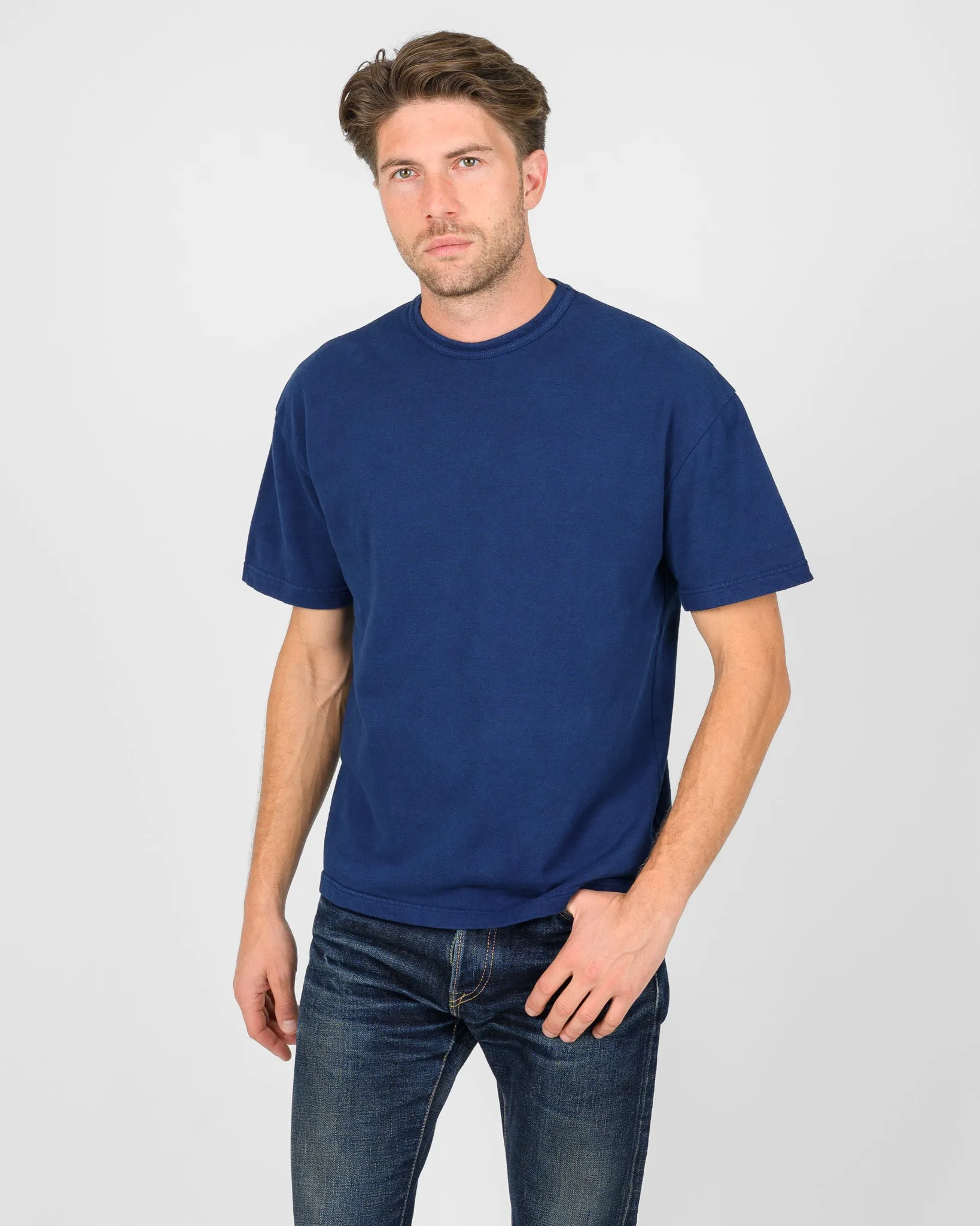UTILITEES - 10oz Heavyweight Crew Neck T-Shirt - Pure Indigo sold by Iron Heart product image thumbnail 2