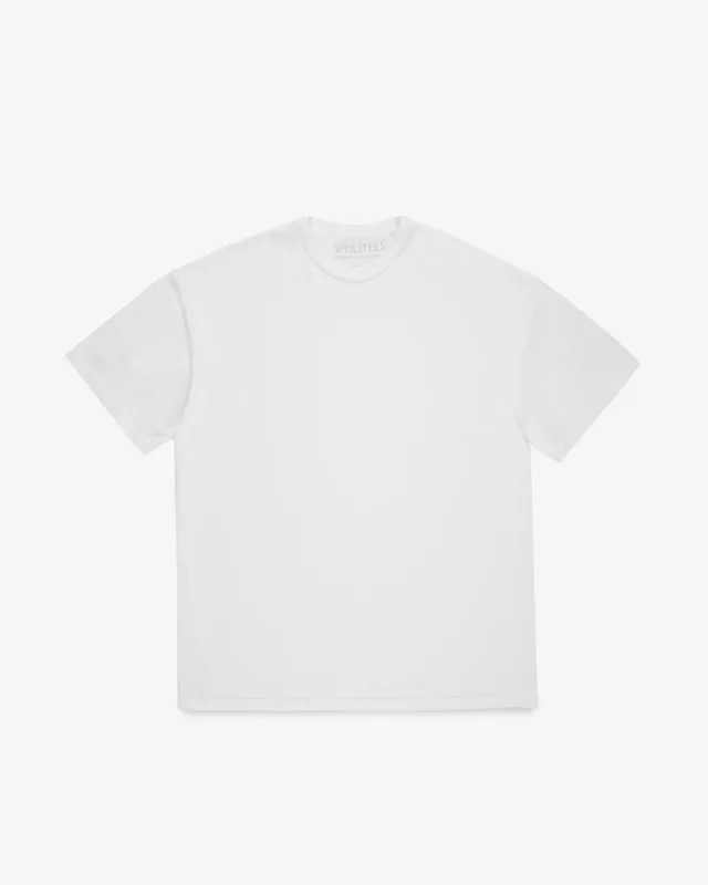 UTILITEES - 10oz Heavyweight Crew Neck T-Shirt - White sold by Iron Heart